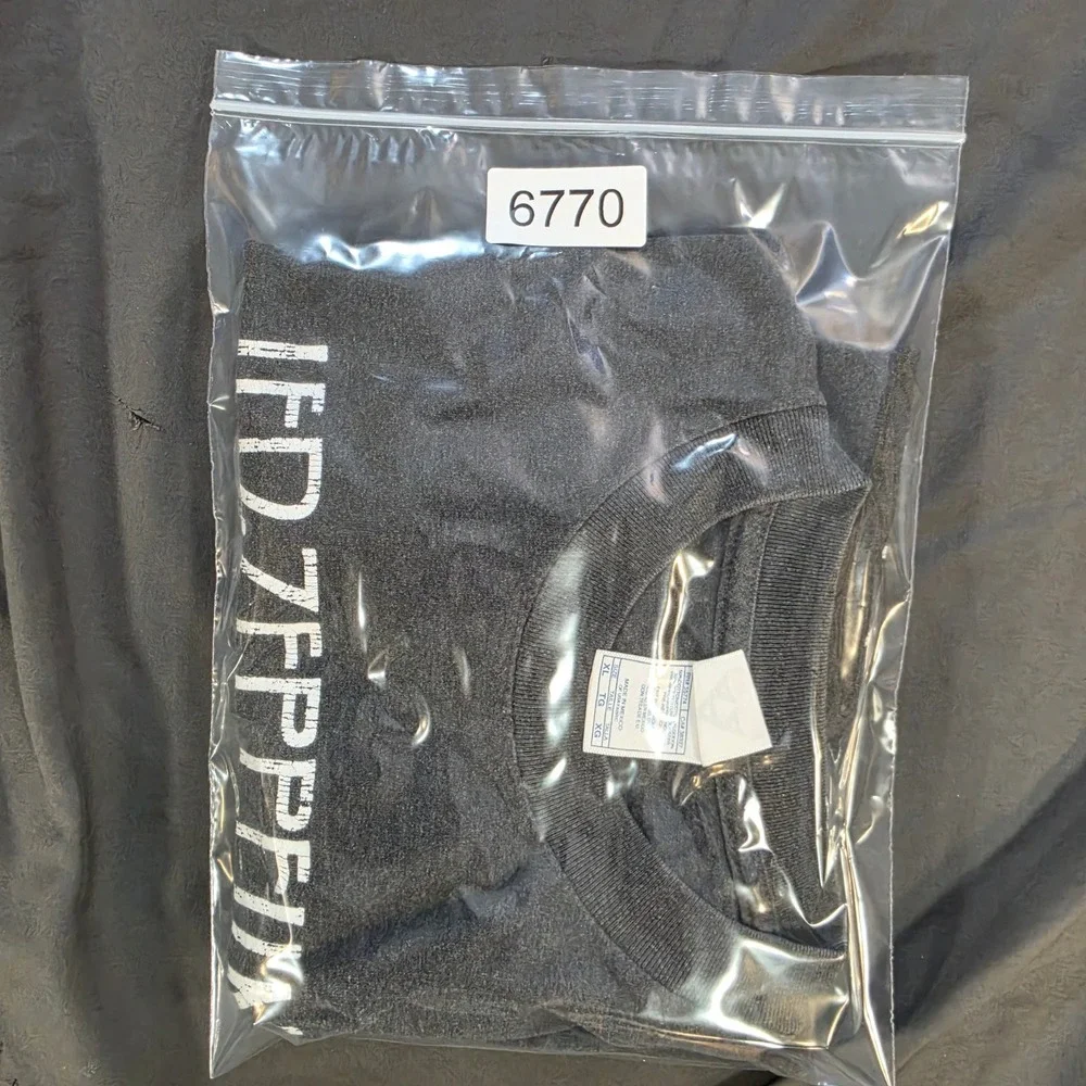 Vintage 2003 Led Zeppelin 1977 US Tour Graphic T-Shirt Gray XL Alstyle Myth Gem